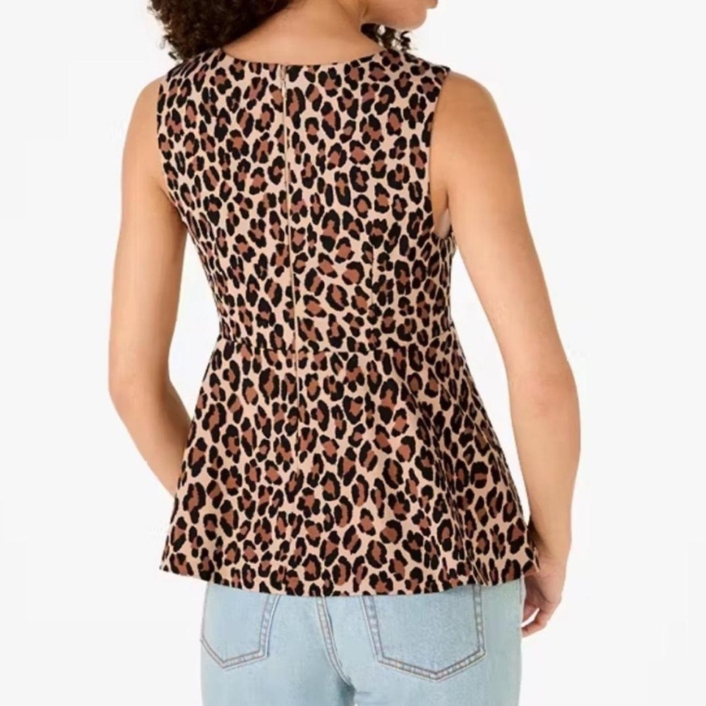 KATE SPADE New York - Spotted Leopard Bow-Knot Sleeveless blouse. 14 - P2P 21" - Picture 3 of 8